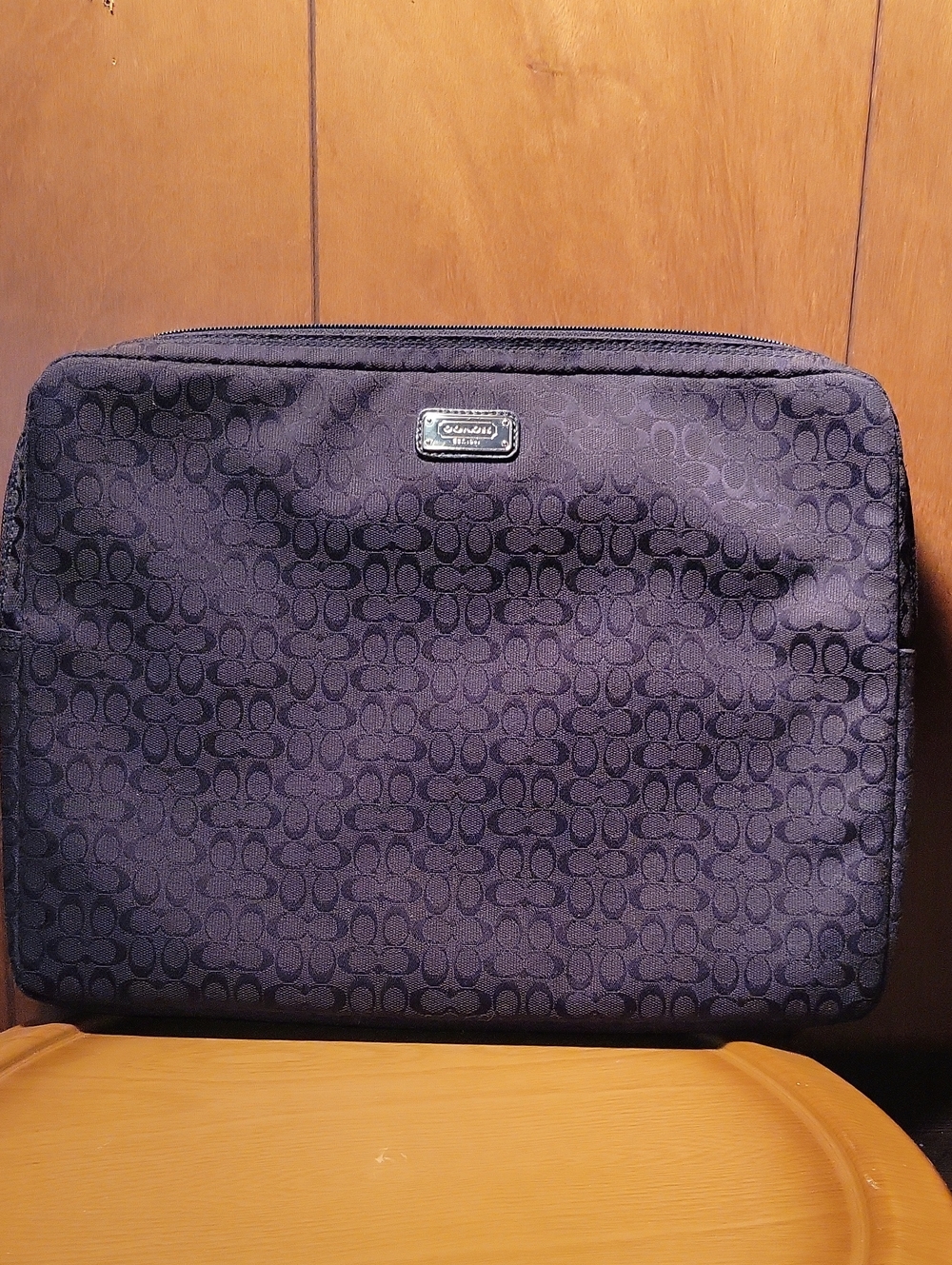 Coach Men's Black Signature Laptop Sleeve